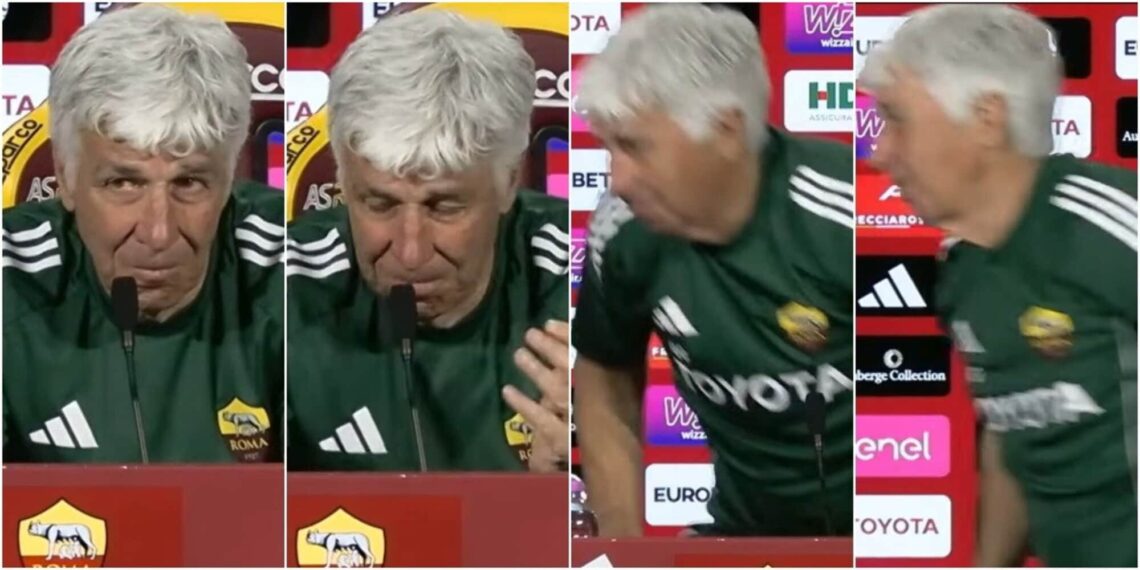 Gasperini come non l’avete mai visto: “Arrivato addosso di tutto”. Poi piange e lascia la conferenza